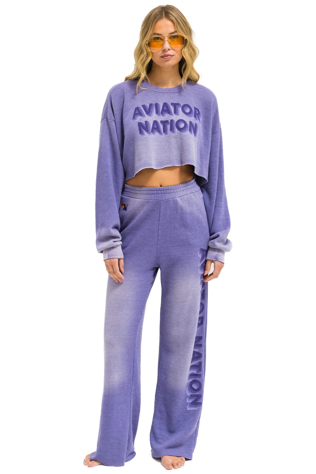 AN 3D WIDE LEG POCKET SWEATPANTS - FADED GRAPE - Image 7