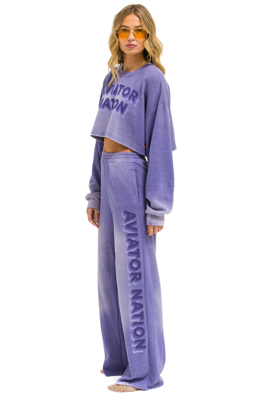 AN 3D WIDE LEG POCKET SWEATPANTS - FADED GRAPE - Image 6