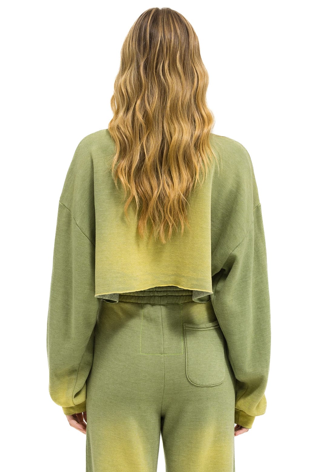 AN 3D CROPPED CREW SWEATSHIRT RELAXED - FADED ARMY - Image 3