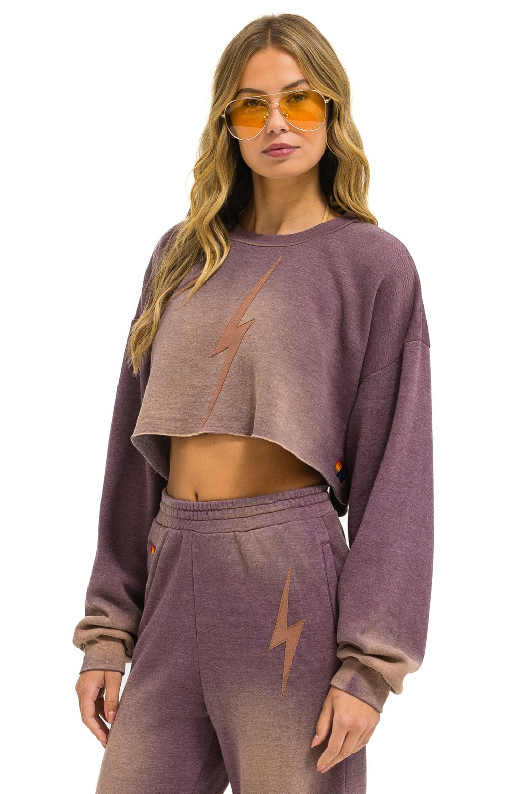BOLT STITCH CROPPED CREW SWEATSHIRT RELAXED - FADED MOCHA - Image 2