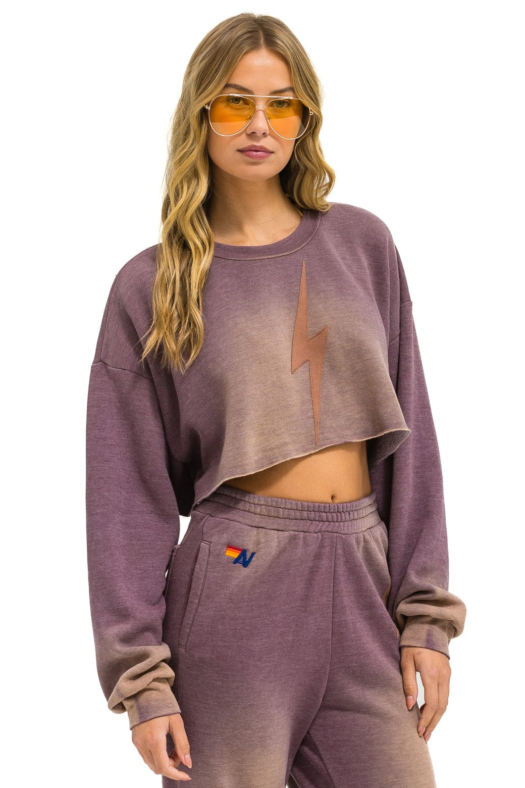 BOLT STITCH CROPPED CREW SWEATSHIRT RELAXED - FADED MOCHA - Image 3