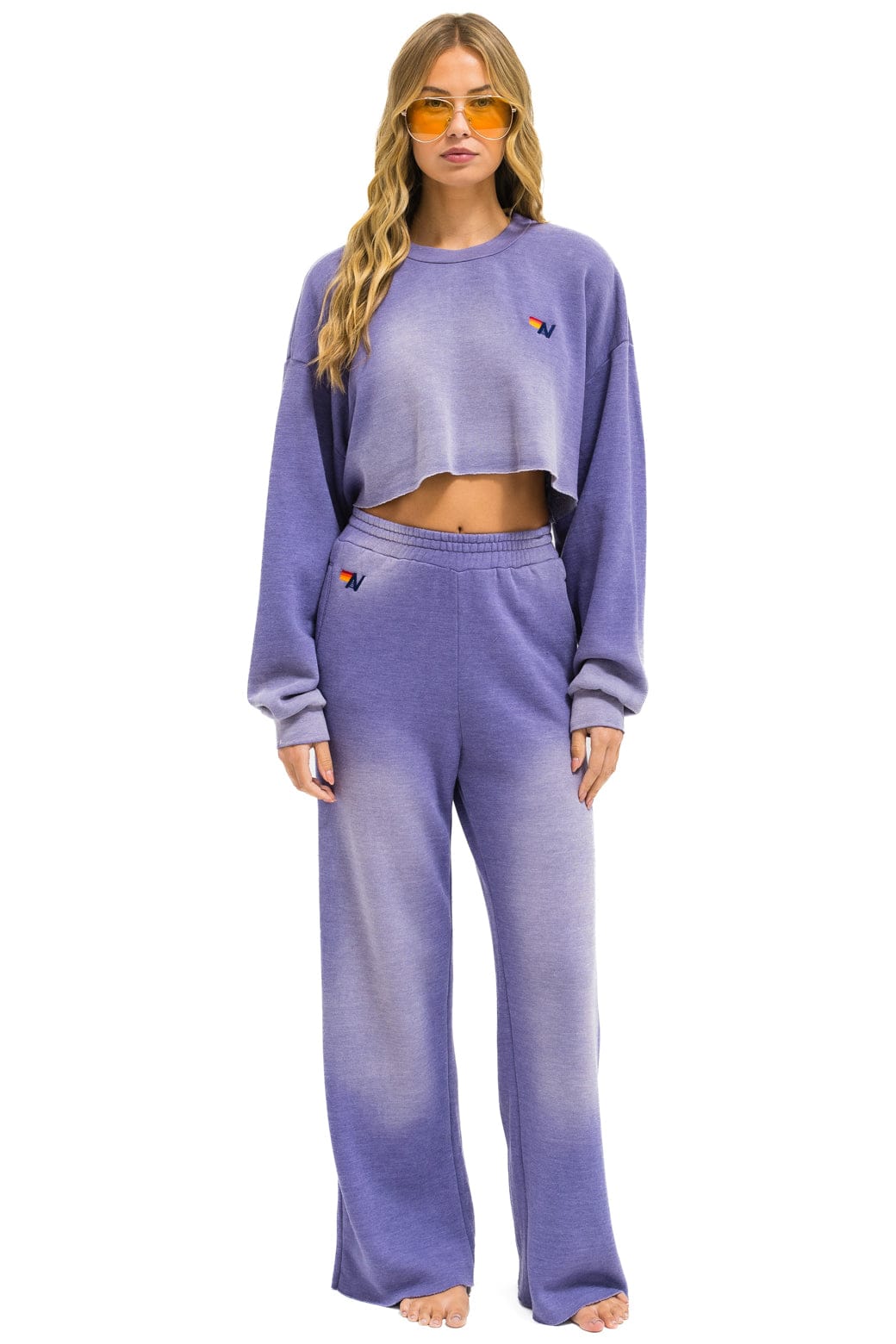 ESSENTIAL WIDE LEG POCKET SWEATPANTS - FADED GRAPE - Image 6