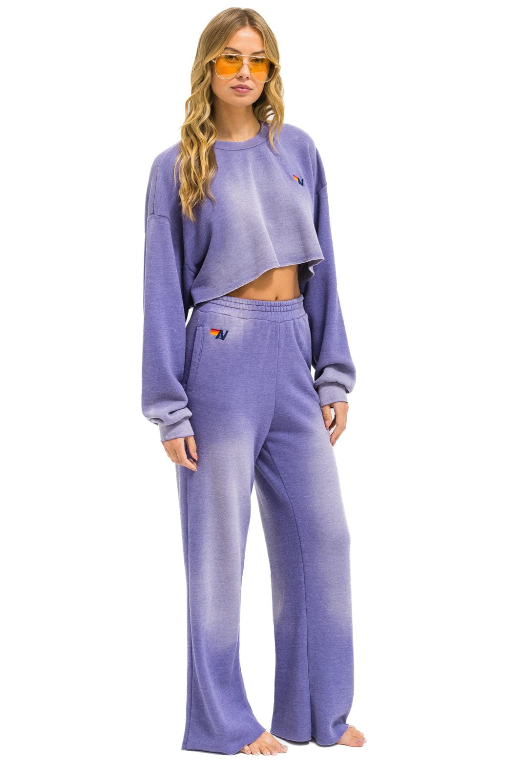 ESSENTIAL WIDE LEG POCKET SWEATPANTS - FADED GRAPE - Image 7