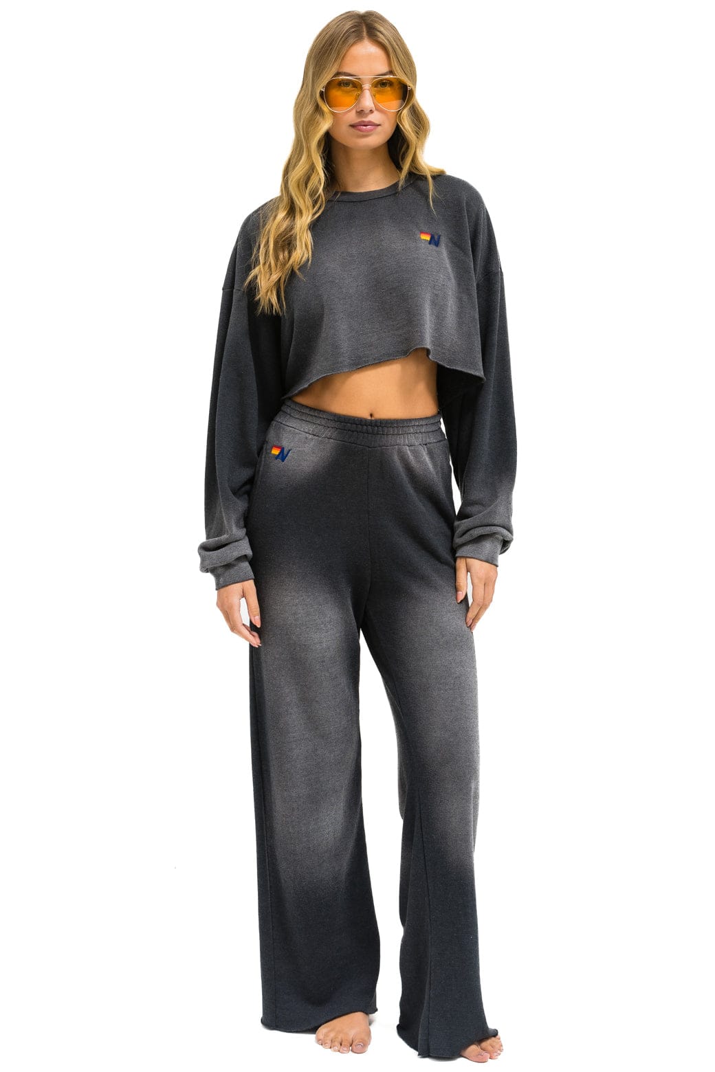 ESSENTIAL WIDE LEG POCKET SWEATPANTS - FADED SMOKE - Image 5