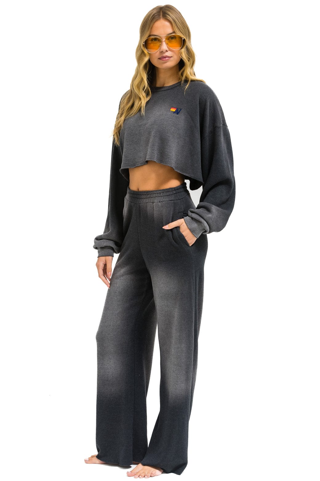 ESSENTIAL WIDE LEG POCKET SWEATPANTS - FADED SMOKE - Image 6