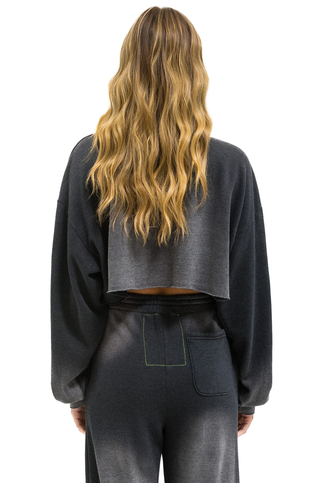 ESSENTIAL CROPPED CREW SWEATSHIRT RELAXED - FADED SMOKE - Image 4