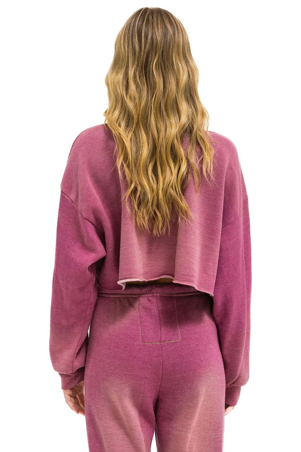 VINTAGE LOGO CROPPED CREW SWEATSHIRT RELAXED - FADED BERRY - Image 3