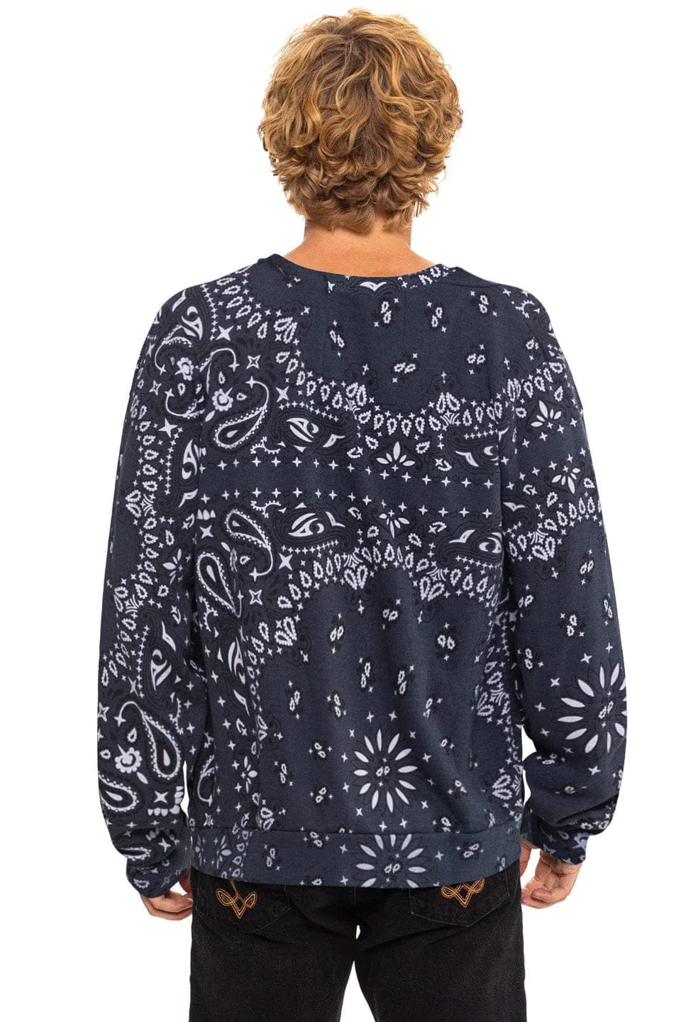 BANDANA RELAXED CREW SWEATSHIRT - CHARCOAL - Image 4