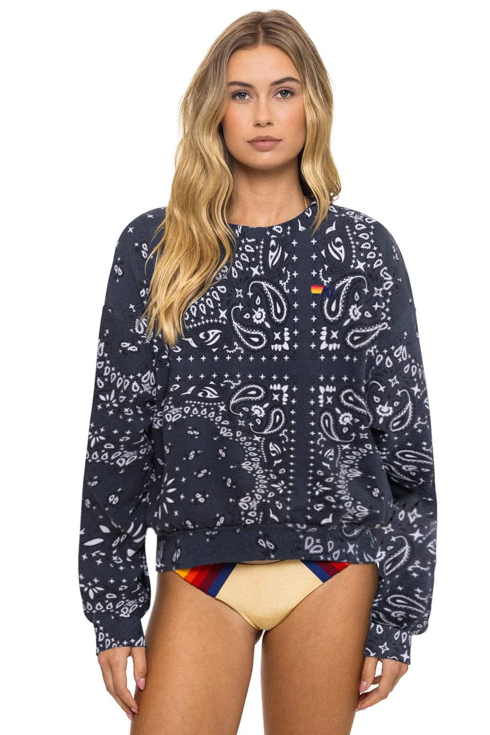 BANDANA RELAXED CREW SWEATSHIRT - CHARCOAL