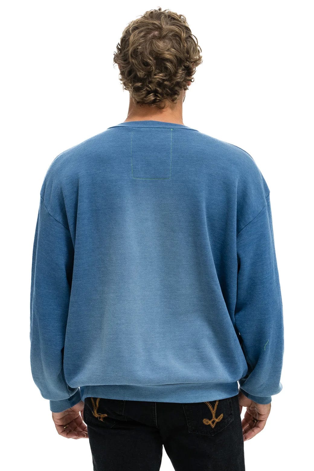 5 STRIPE RELAXED CREW SWEATSHIRT - FADED WATER - Image 4