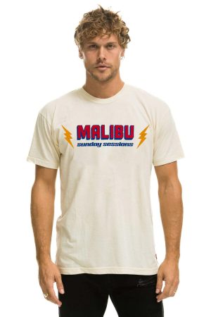DREAMLAND MALIBU SUNDAY SESSIONS UNISEX CREW TEE - VINTAGE WHITE