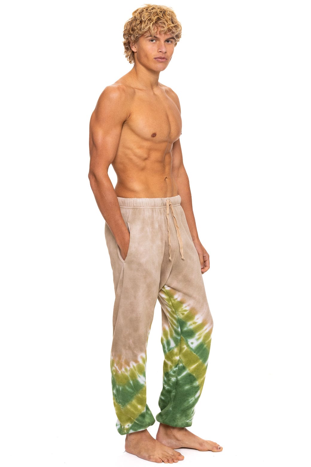 HAND DYED V SWEATPANTS - TIE DYE SAND // JUNGLE - Image 5