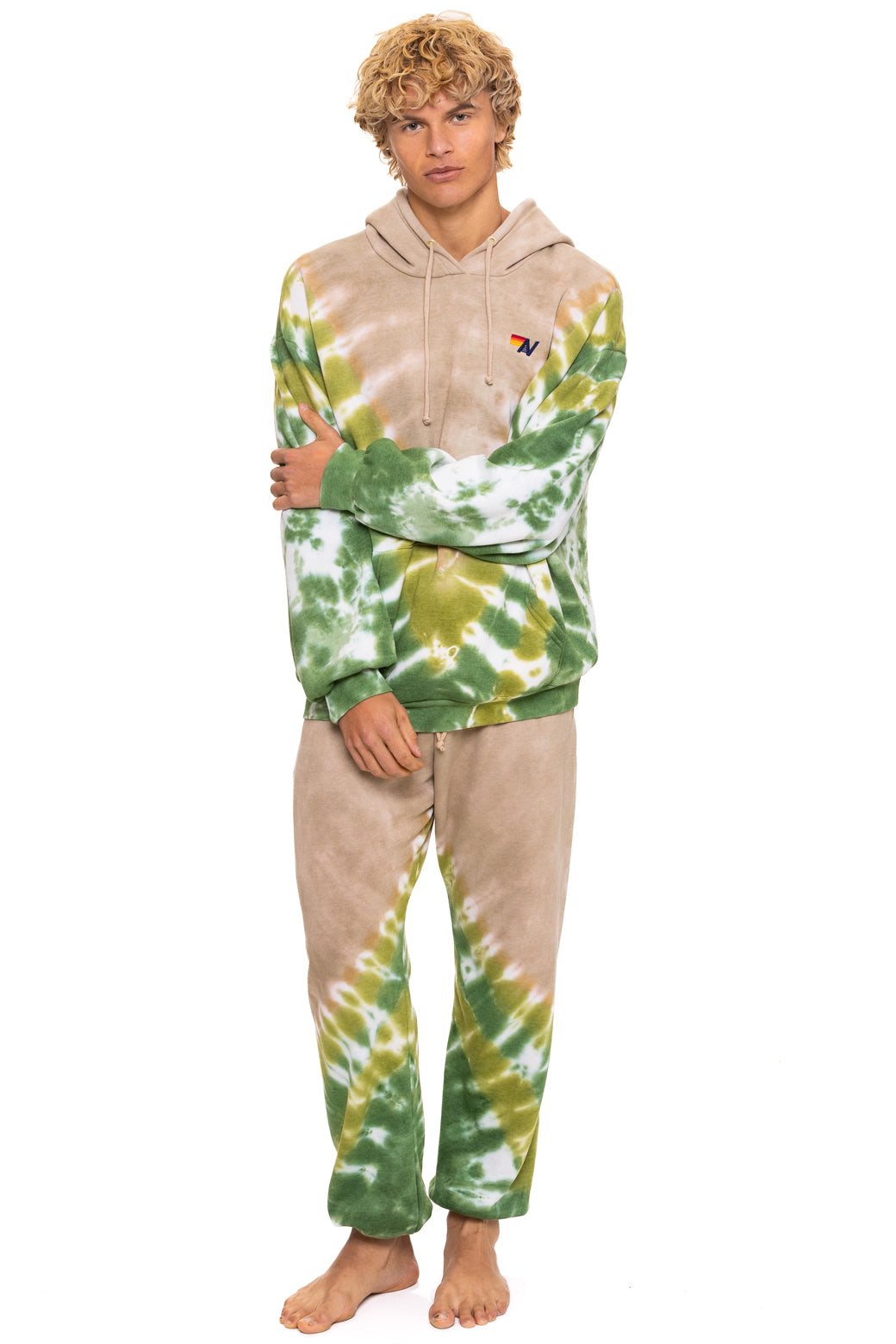 HAND DYED V SWEATPANTS - TIE DYE SAND // JUNGLE - Image 2