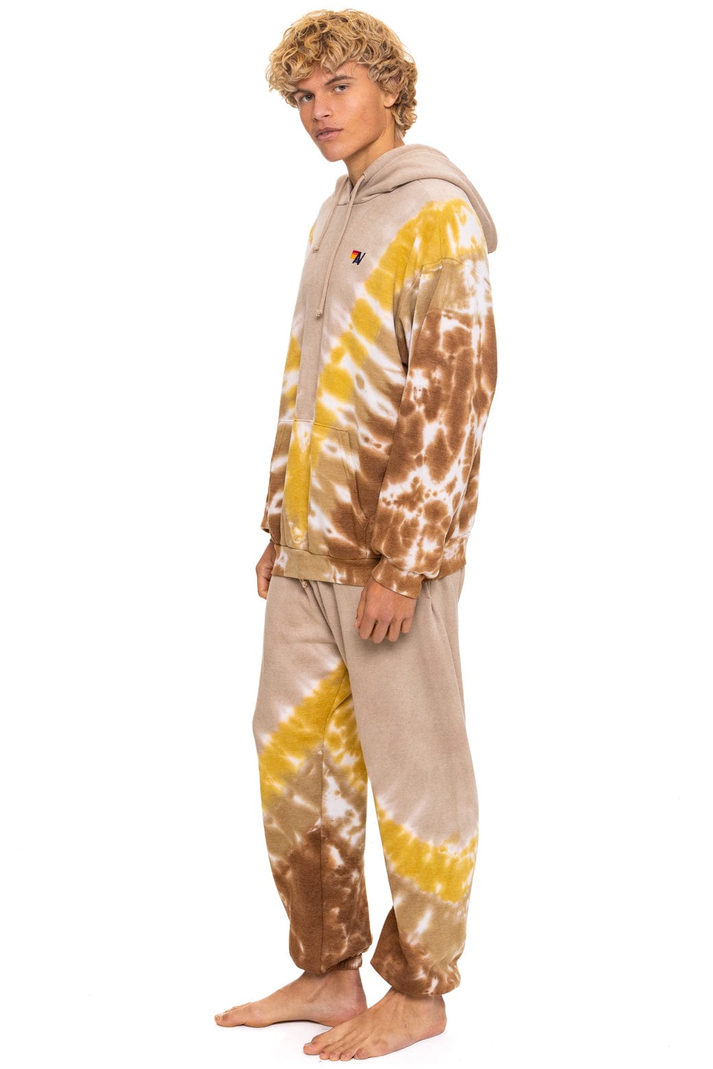 HAND DYED V SWEATPANTS - TIE DYE SAND // CINNAMON - Image 4