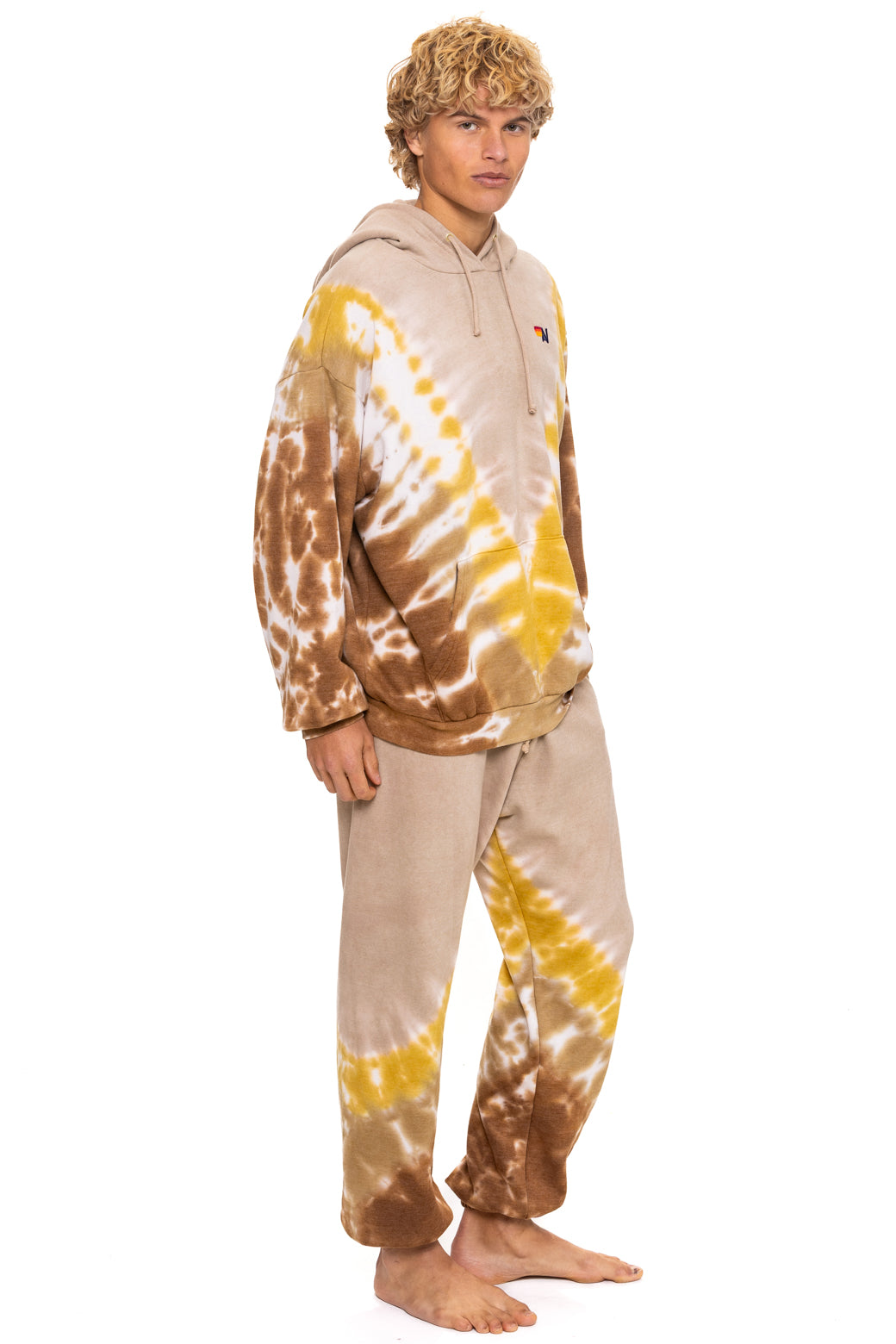 HAND DYED V SWEATPANTS - TIE DYE SAND // CINNAMON - Image 6