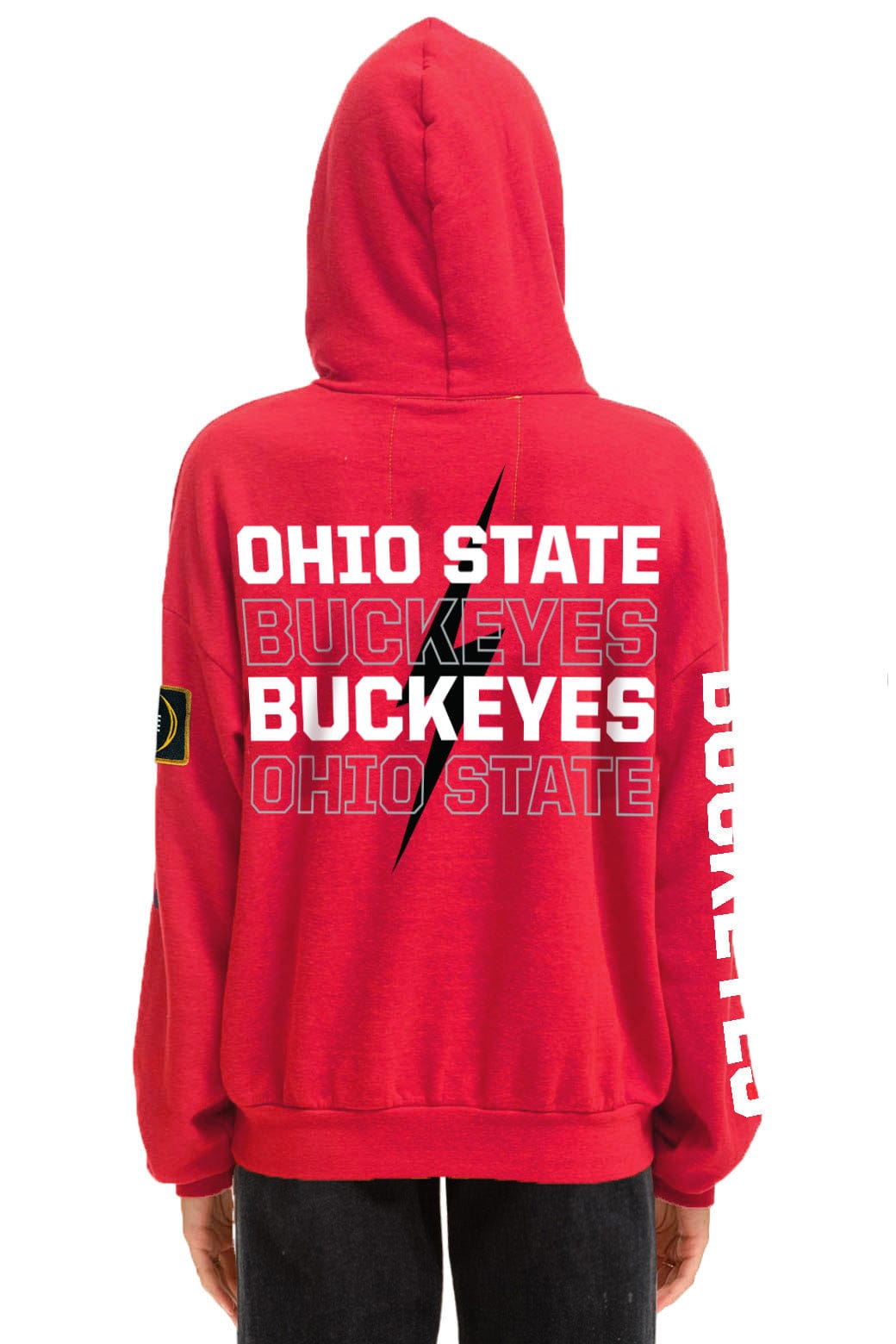 OHIO STATE CFP 2025 UNISEX RELAXED PULLOVER HOODIE - RED - Image 2
