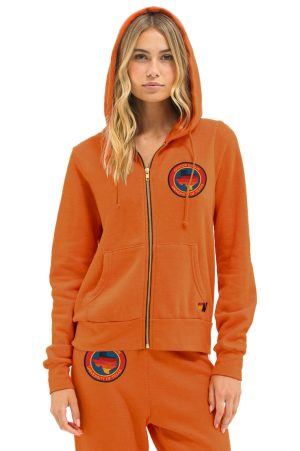 UNIVERSITY OF TEXAS CIRCLE PRINT ZIP HOODIE - BURNT ORANGE