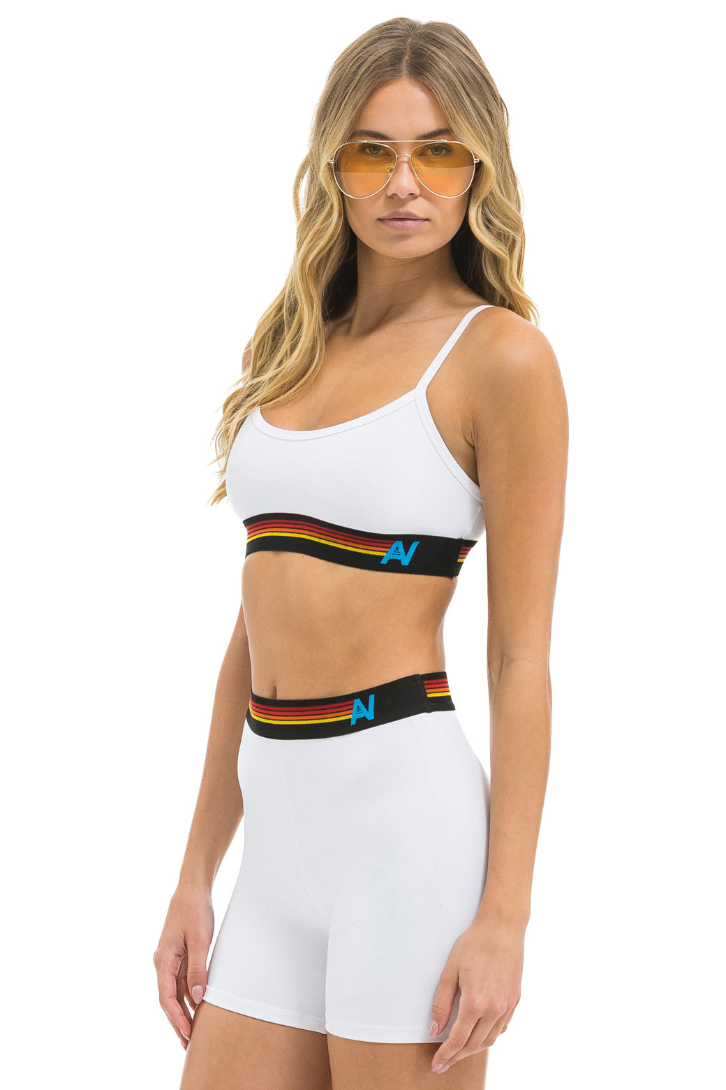 LOGO 4 INCH HI-RISE BIKER SHORT - WHITE - Image 2