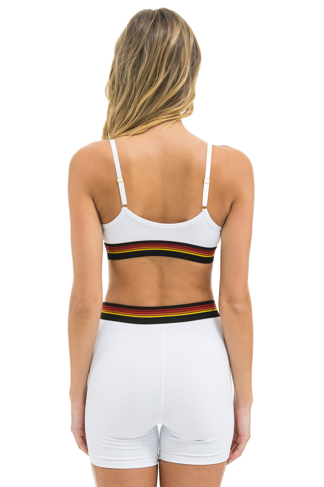 LOGO 4 INCH HI-RISE BIKER SHORT - WHITE - Image 3