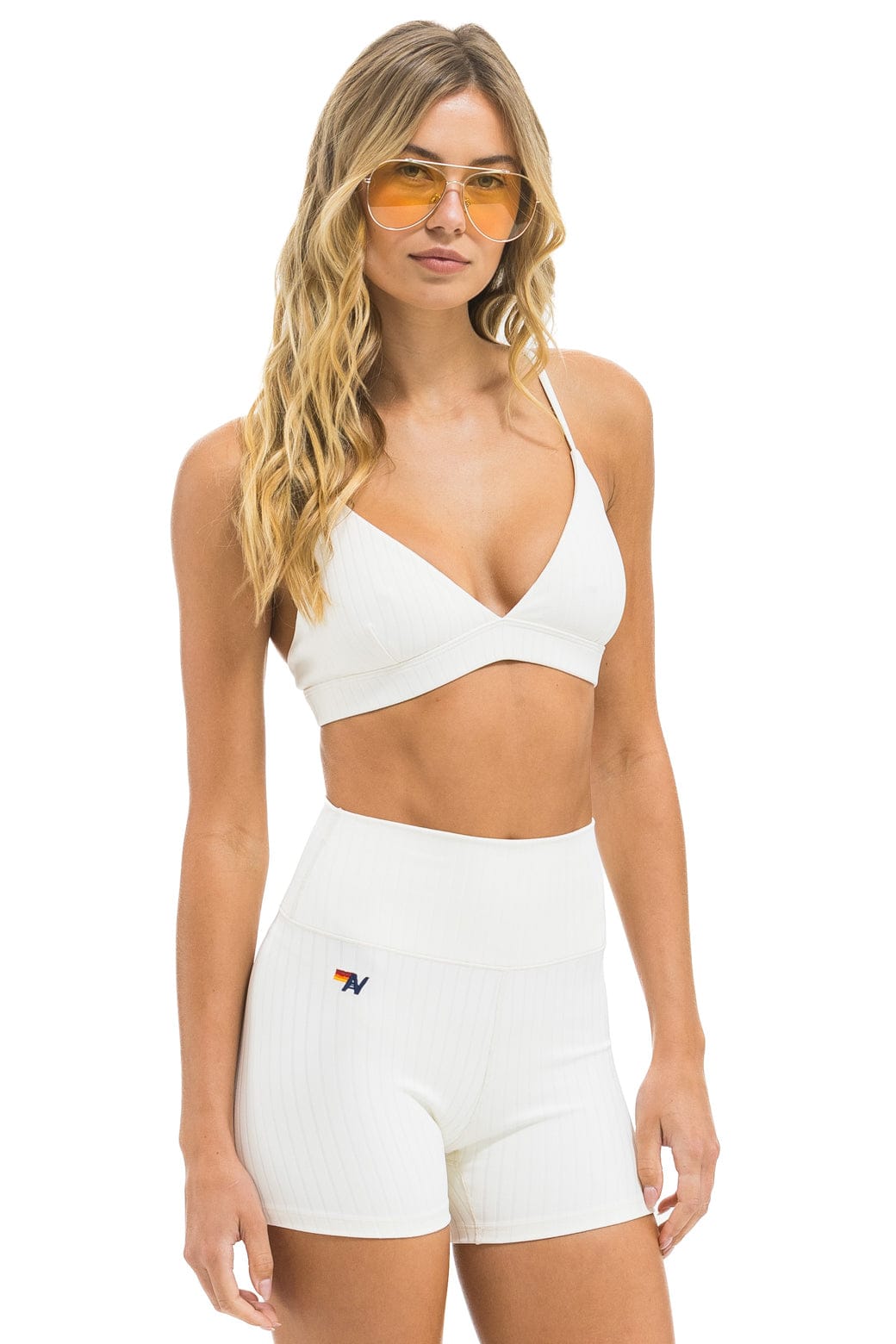 WIDE RIB 4IN HI-RISE BIKER SHORT - VINTAGE WHITE - Image 2