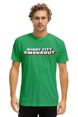 WINDY CITY SMOKEOUT 2025 CREW TEE SHIRT - KELLY GREEN