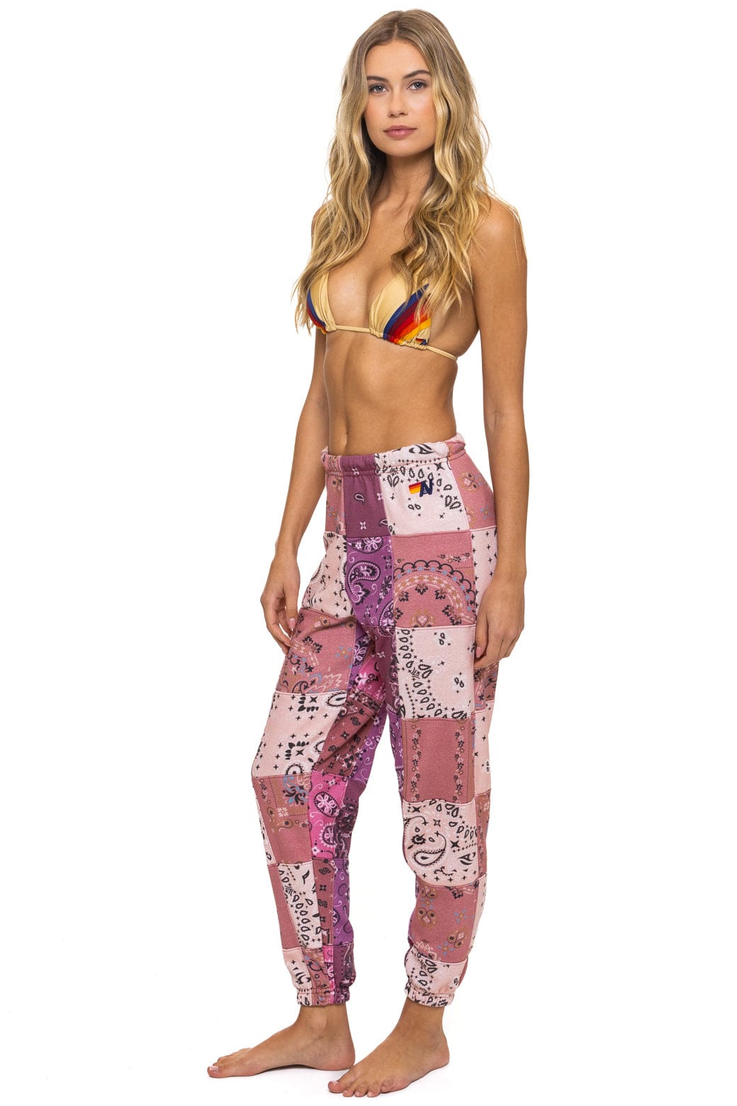 BANDANA QUILTED SWEATPANTS - PINK - Image 5