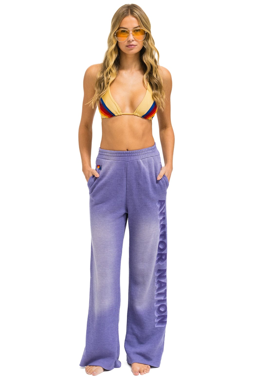 AN 3D WIDE LEG POCKET SWEATPANTS - FADED GRAPE - Image 4