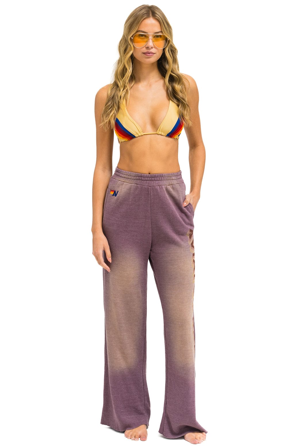 AN 3D WIDE LEG POCKET SWEATPANTS - FADED MOCHA - Image 2