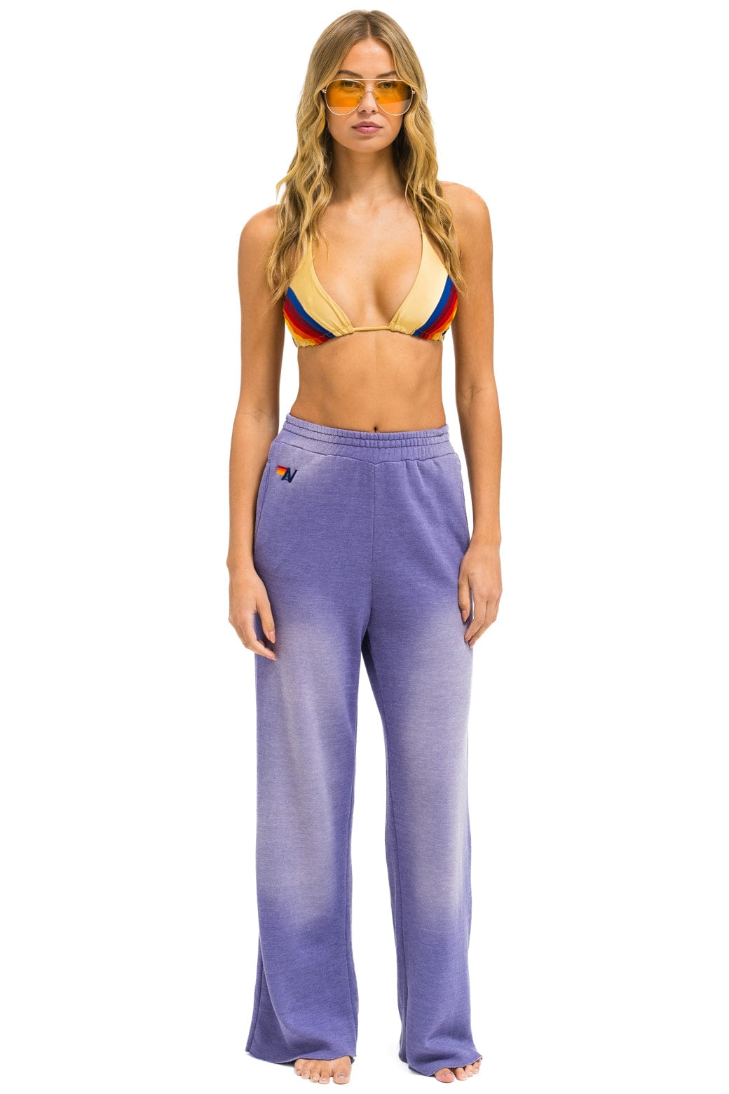 ESSENTIAL WIDE LEG POCKET SWEATPANTS - FADED GRAPE - Image 2