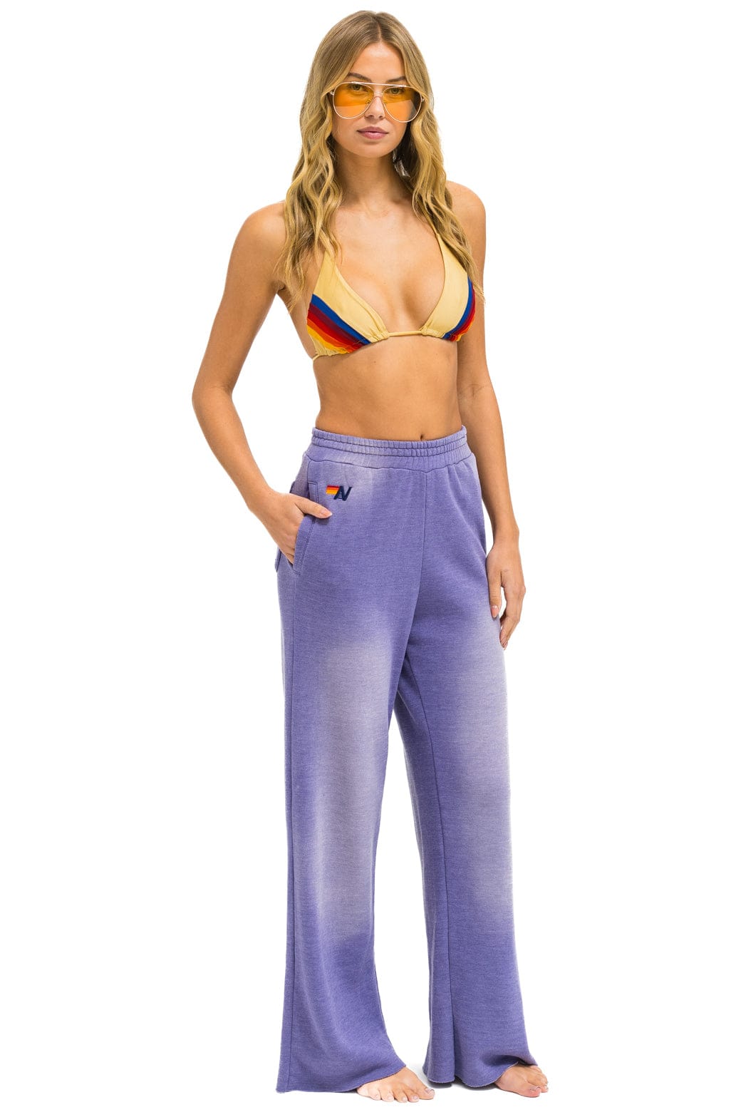 ESSENTIAL WIDE LEG POCKET SWEATPANTS - FADED GRAPE - Image 3