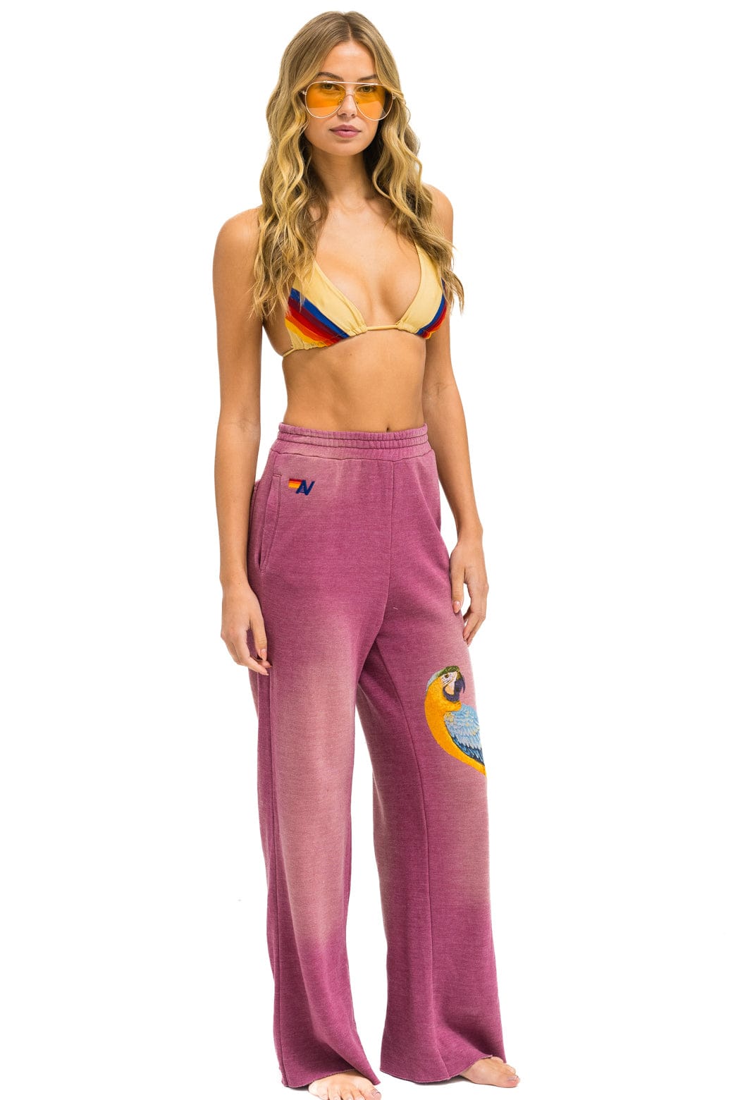 PARROT WIDE LEG POCKET SWEATPANTS - FADED BERRY - Image 2