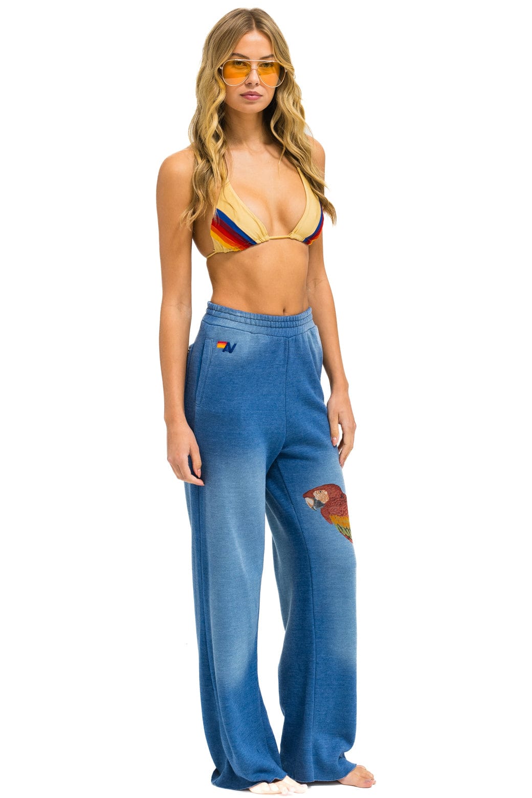 PARROT WIDE LEG POCKET SWEATPANTS - FADED WATER - Image 2