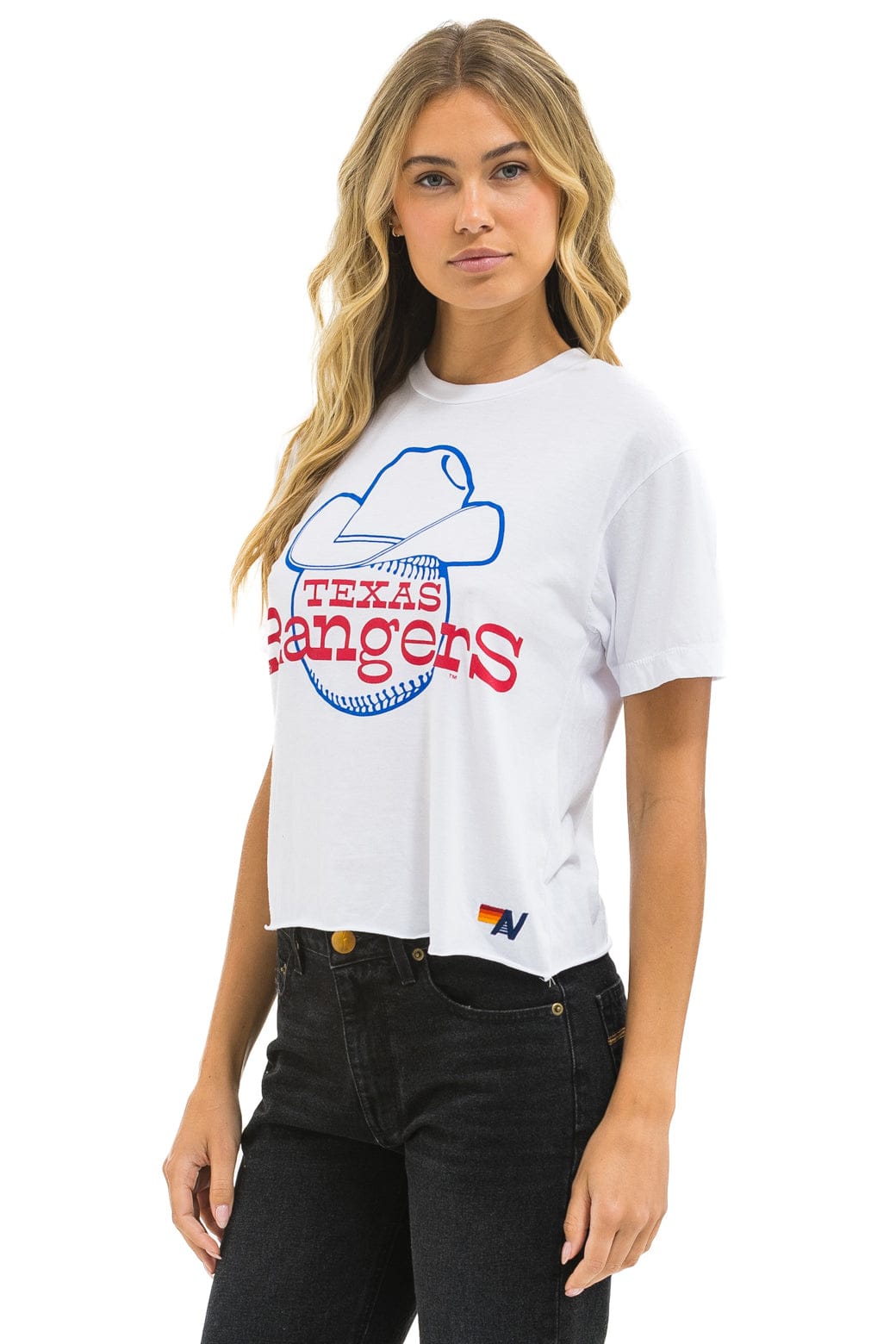 TEXAS RANGERS BOLT WOMEN'S BOYFRIEND TEE - WHITE - Image 4