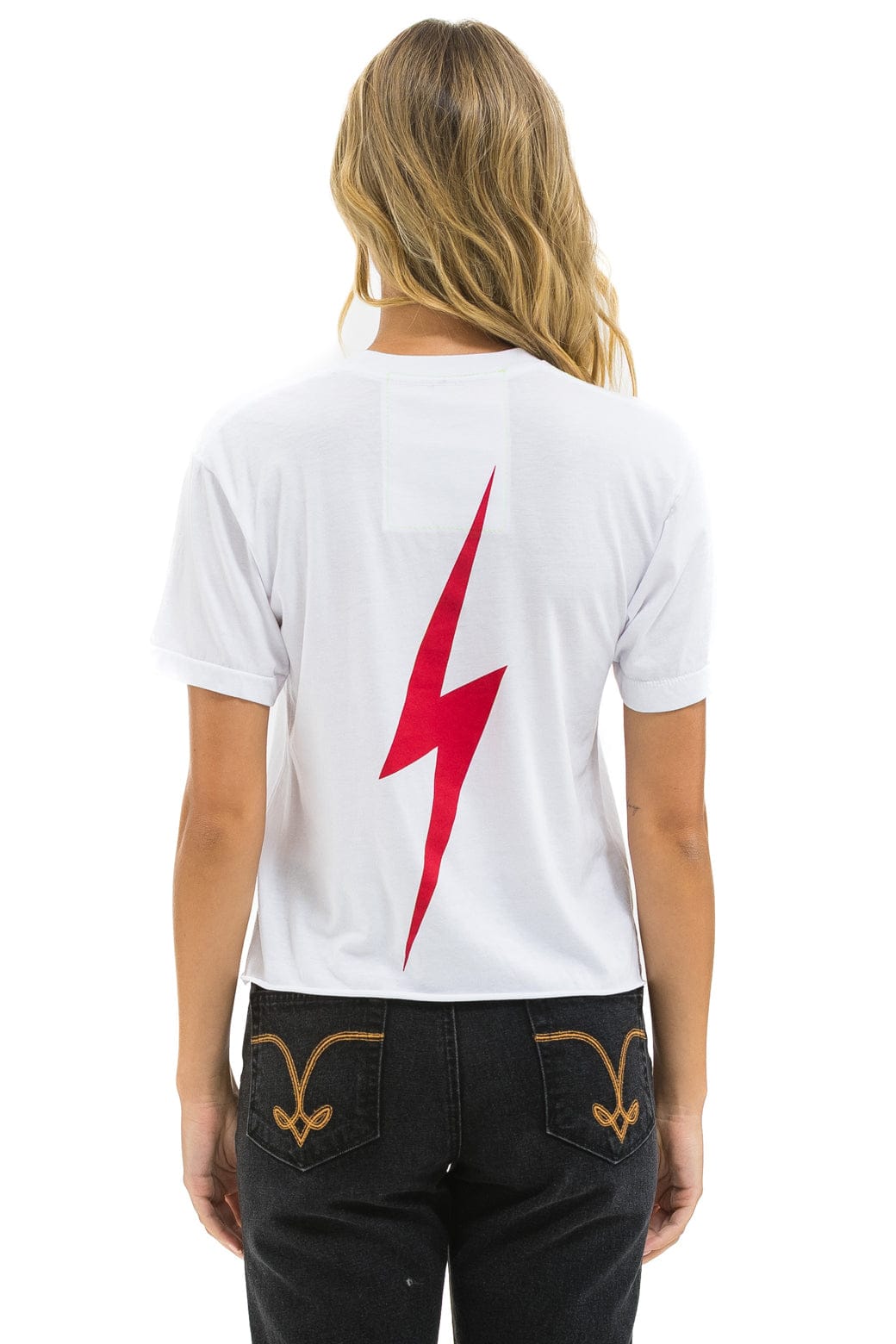 TEXAS RANGERS BOLT WOMEN'S BOYFRIEND TEE - WHITE - Image 2