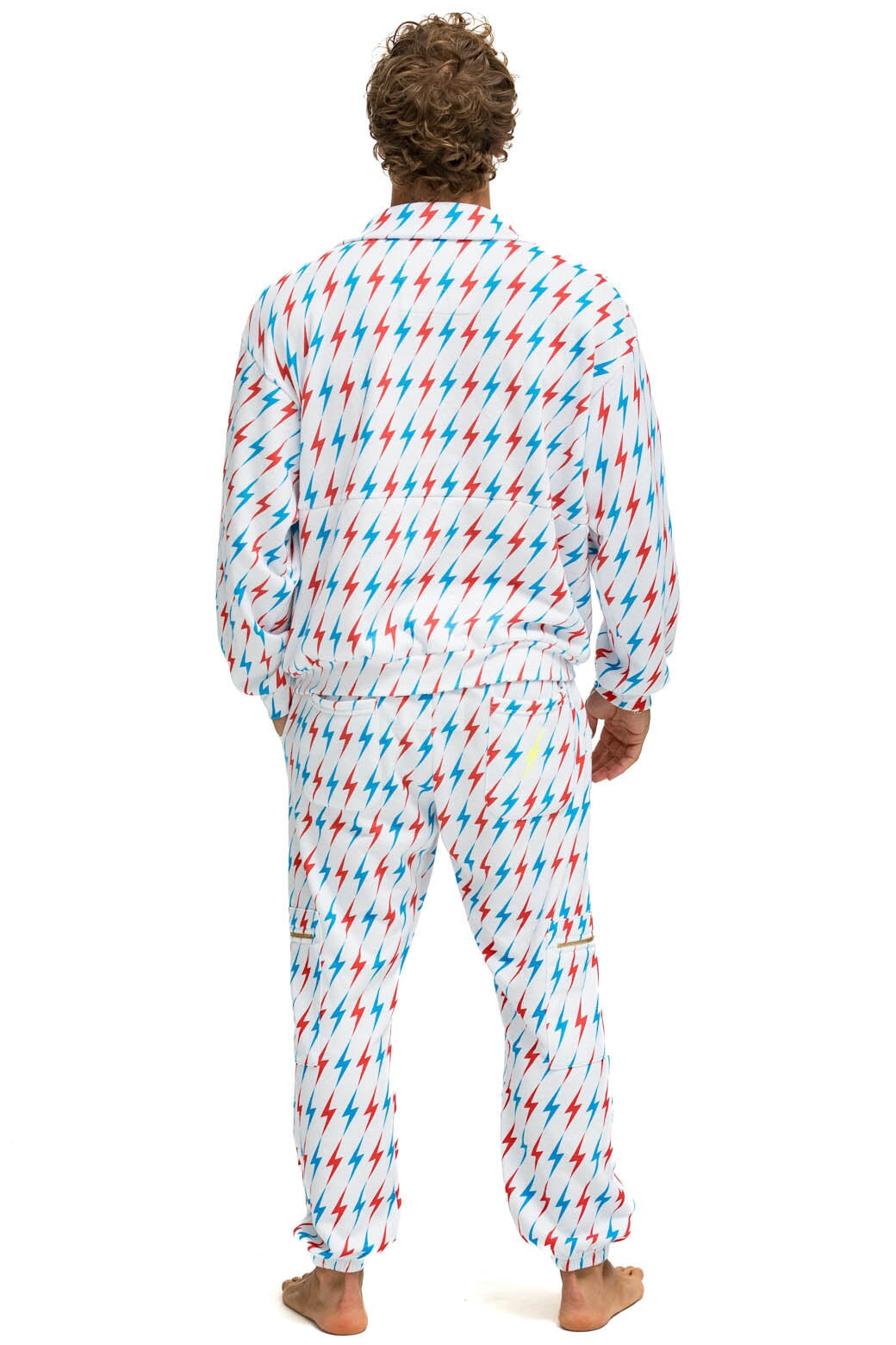 AVIATOR BOLT W/ BOLT EMBROIDERY FLEECE HALF ZIP SWEATSHIRT - WHITE // USA - Image 10