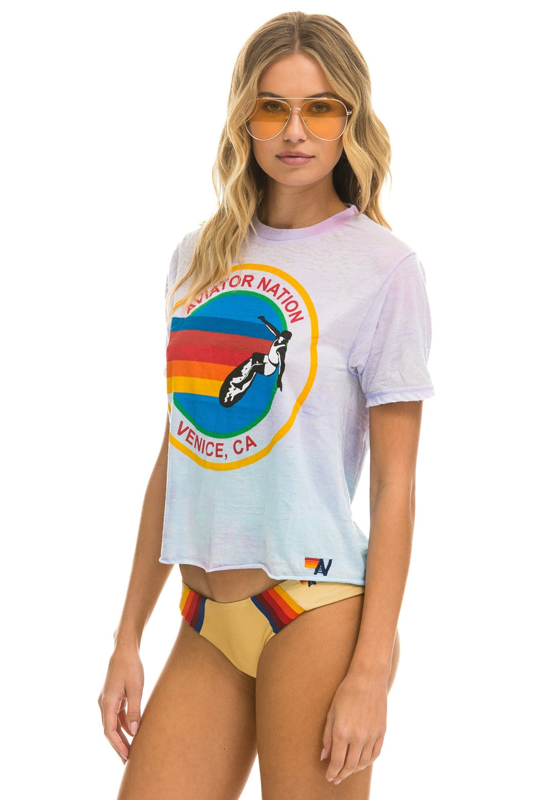 AVIATOR NATION BOYFRIEND TEE - TIE DYE BUBBLEGUM - Image 2