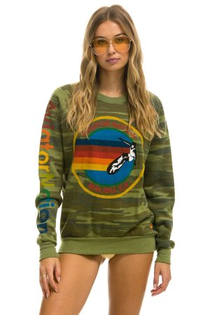 AVIATOR NATION MALIBU  SWEATSHIRT - CAMO