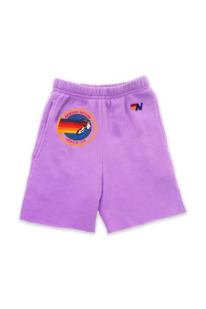 AVIATOR NATION KIDS SWEATSHORTS - NEON PURPLE
