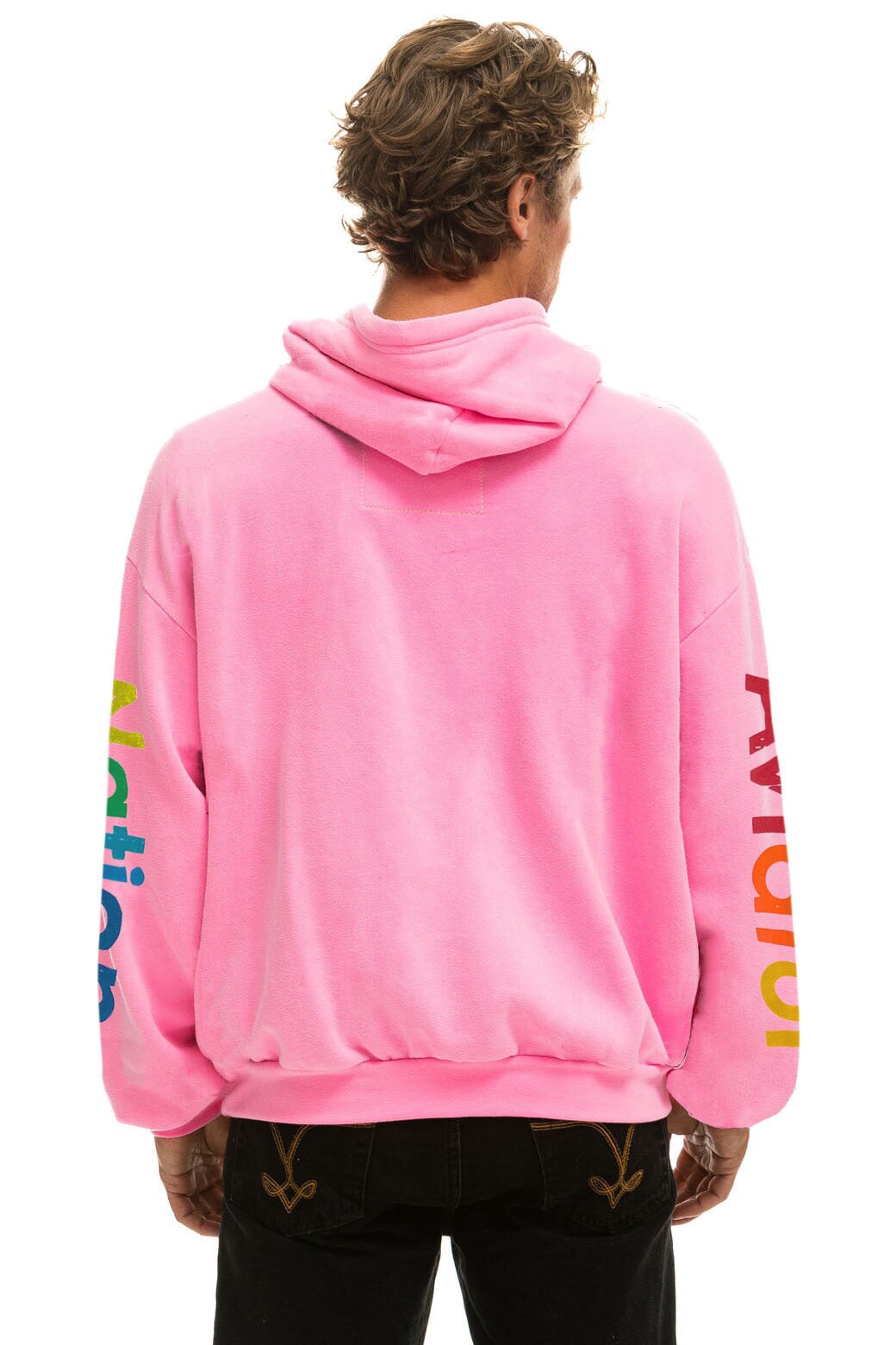 AVIATOR NATION LA JOLLA RELAXED PULLOVER HOODIE - NEON PINK - Image 4