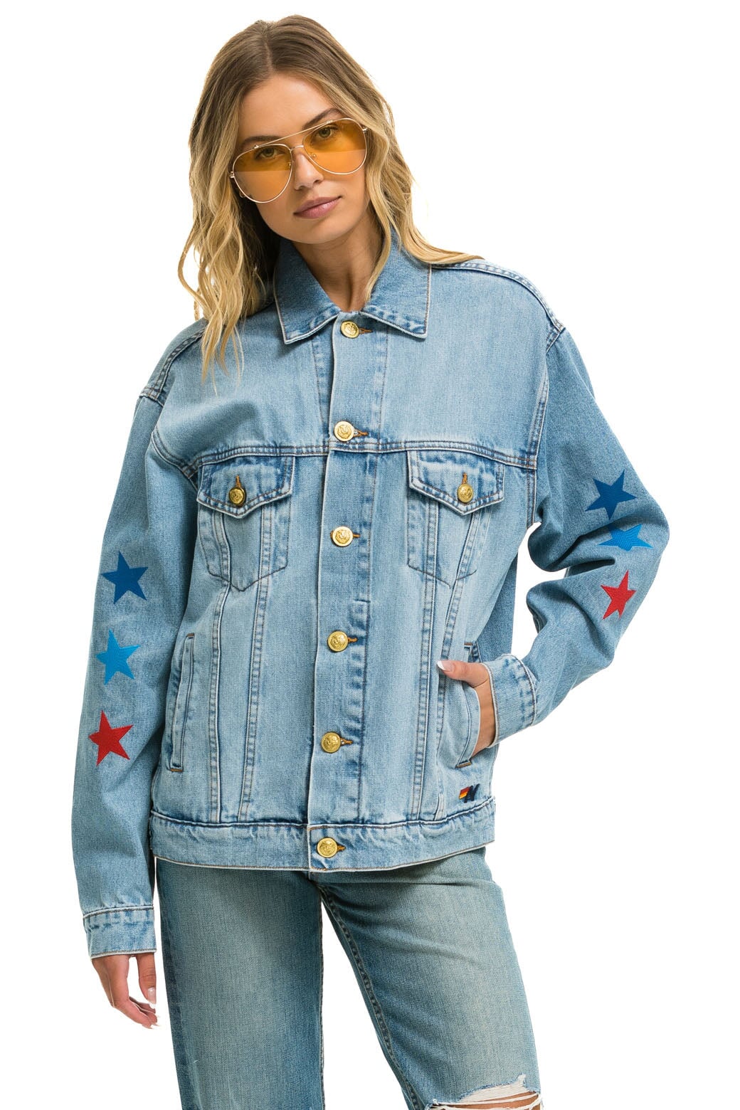 AVIATOR NATION OVERSIZED CONCERT DENIM JACKET - SUPER LIGHT - Image 7
