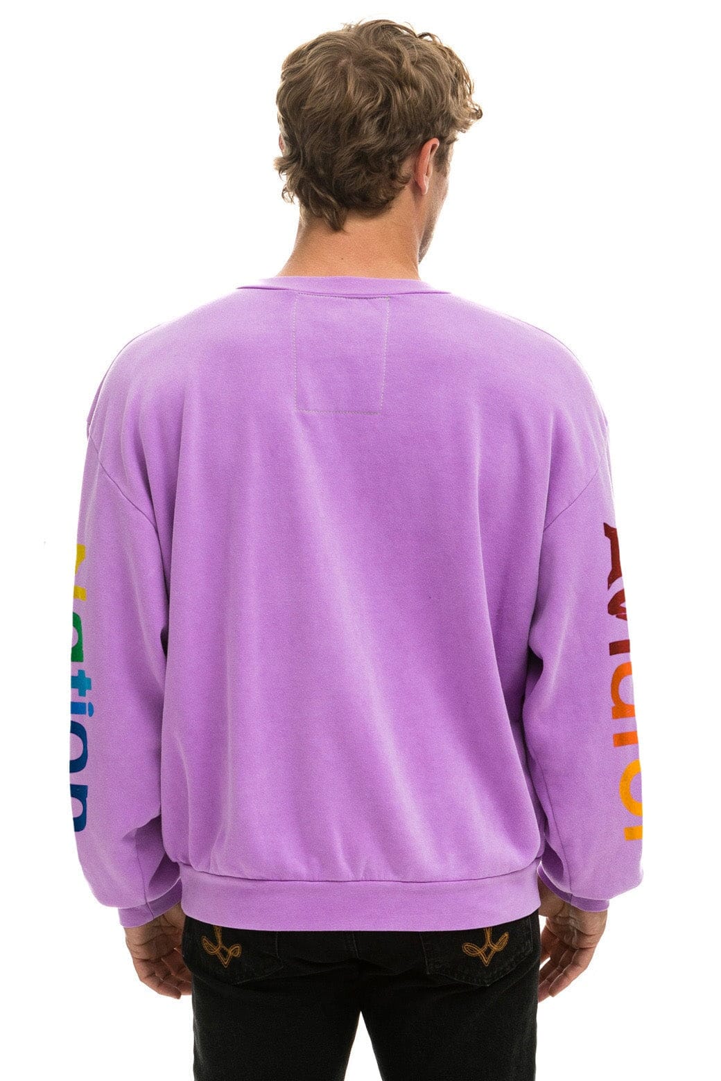 AVIATOR NATION RELAXED CREW SWEATSHIRT - NEON PURPLE - Image 4