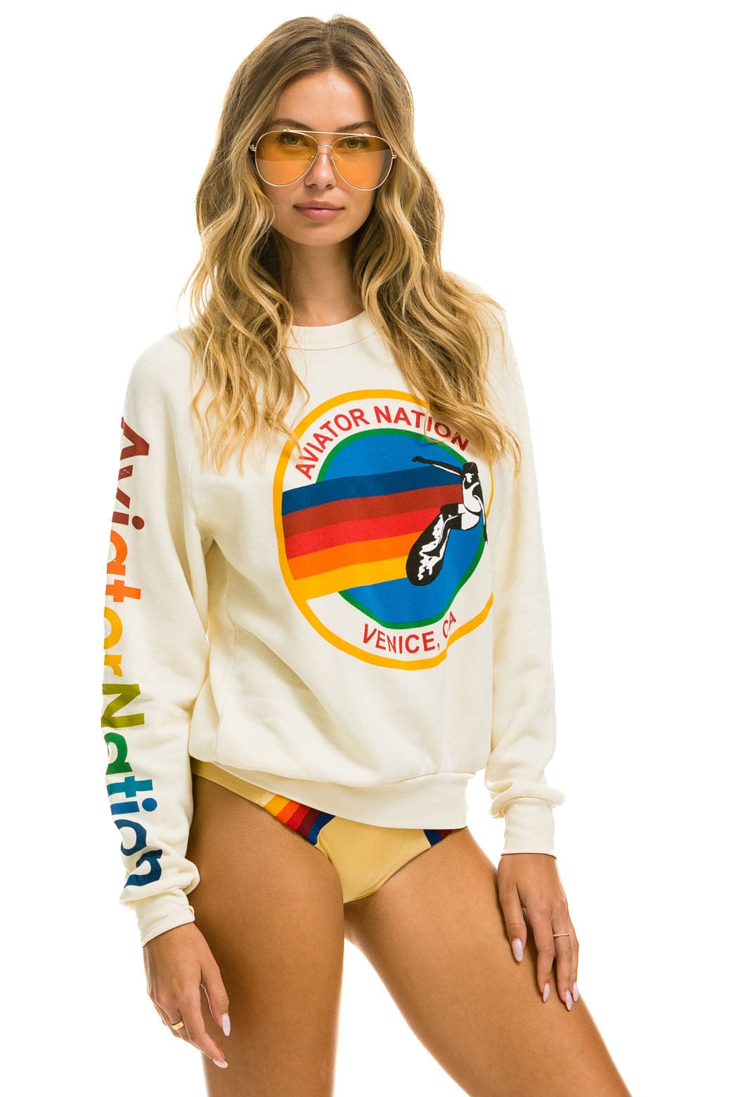 AVIATOR NATION SWEATSHIRT - VINTAGE WHITE - Image 3