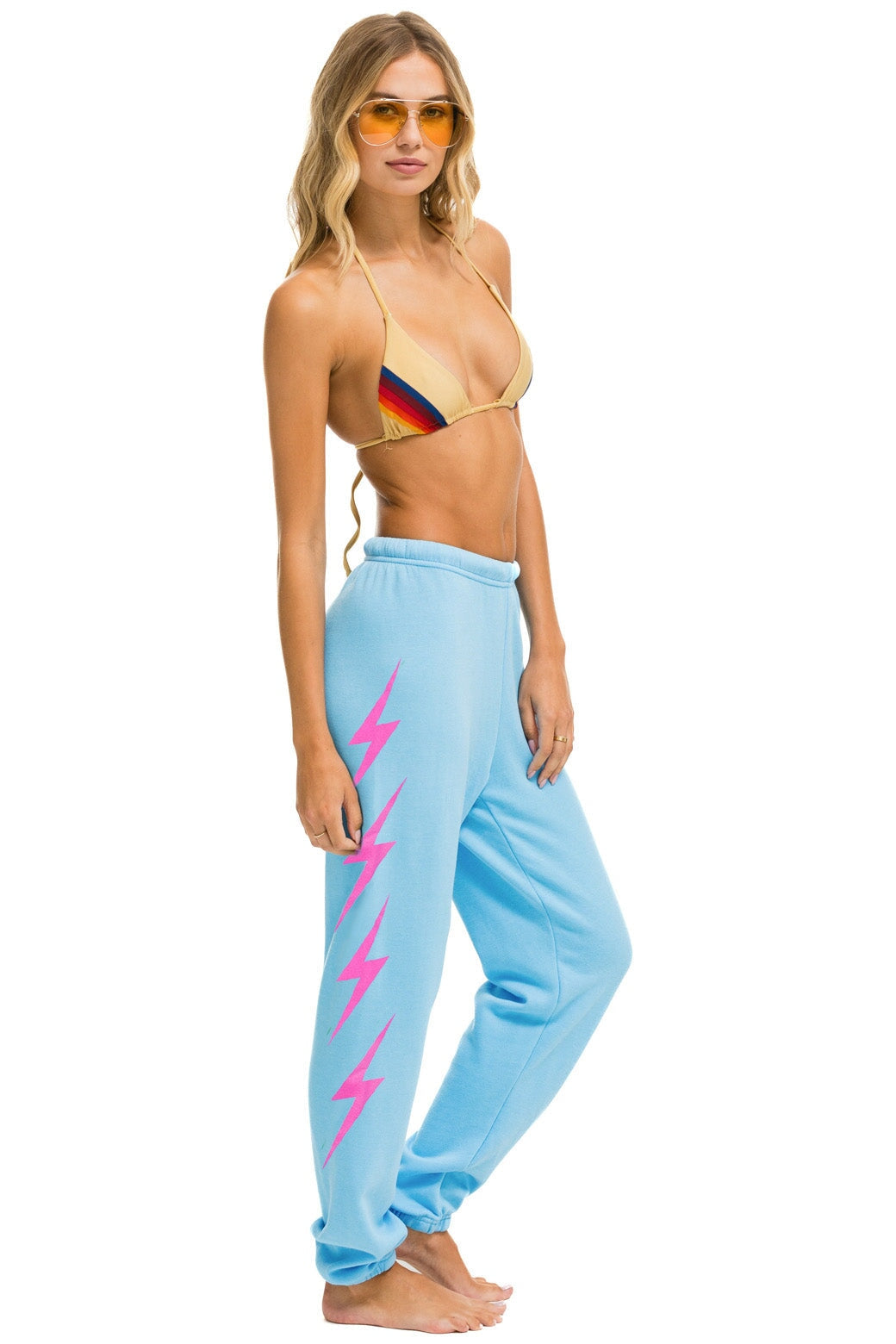 BOLT 4 SWEATPANTS - SKY // NEON PINK - Image 3