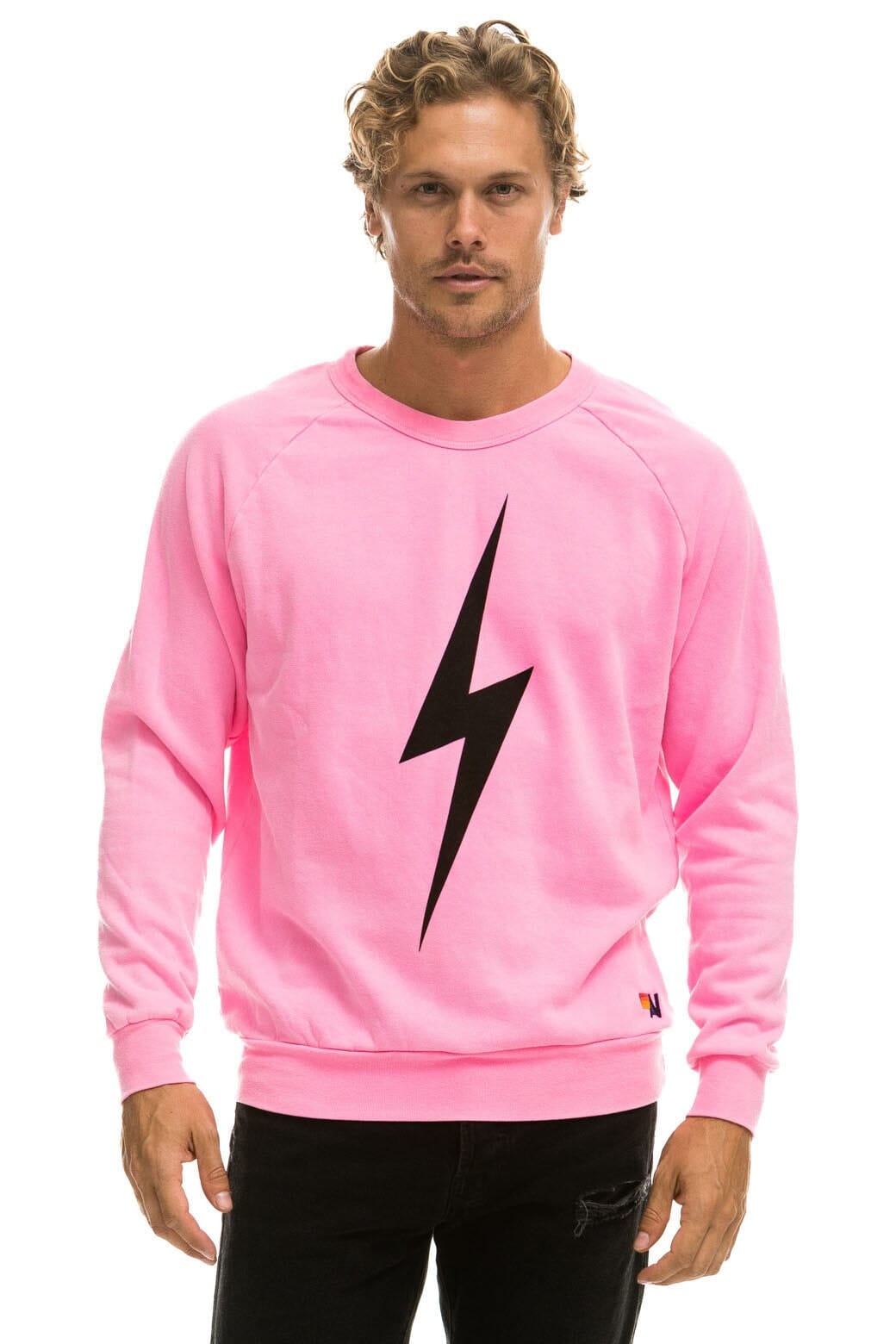 BOLT CREW SWEATSHIRT - NEON PINK - Image 2