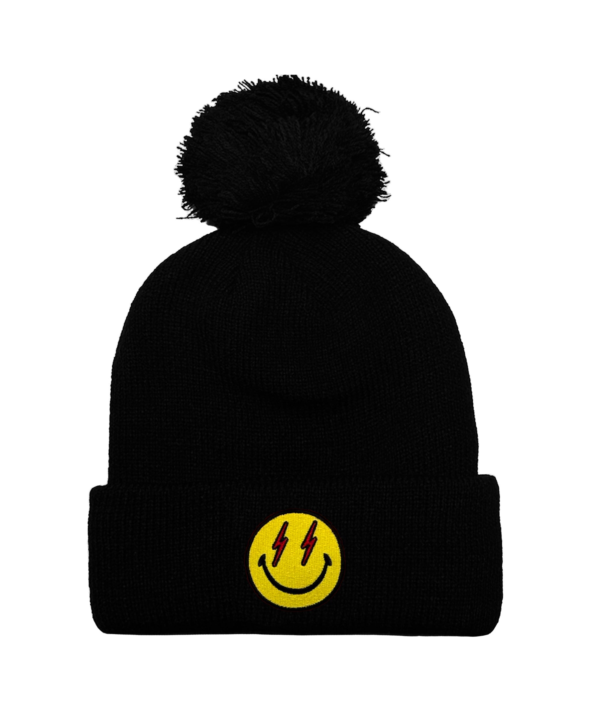 BOLT SMILEY POM POM RIB BEANIE - Image 2