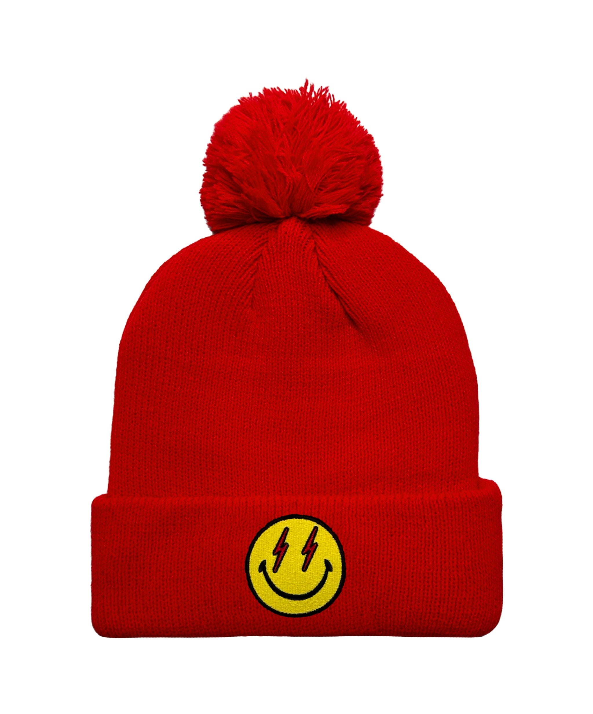 BOLT SMILEY POM POM RIB BEANIE - Image 3