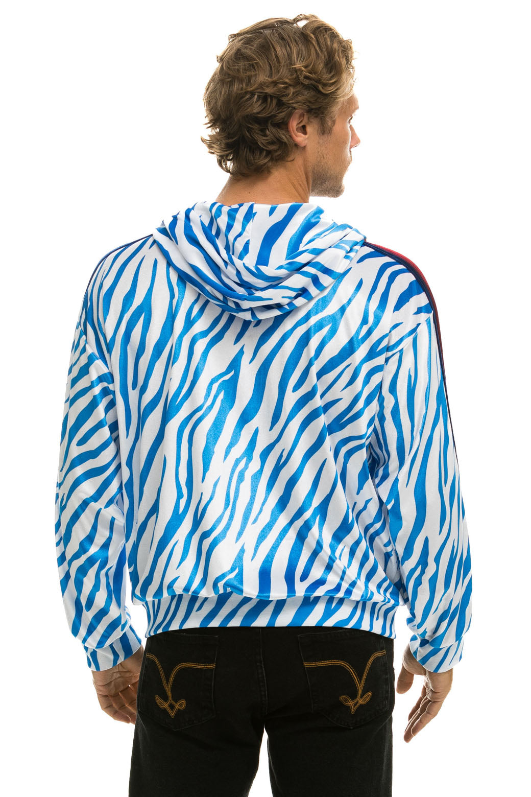 CLASSIC VELVET RELAXED ZIP HOODIE - BLUE TIGER - Image 10