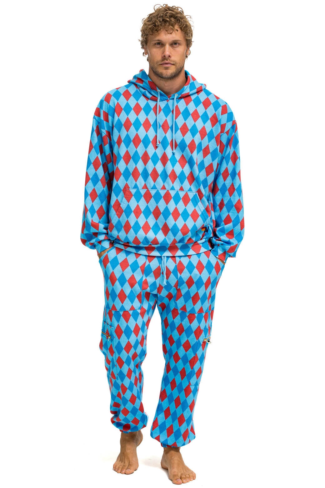 DIAMOND REPEAT SMILEY 2 EMBROIDERY SWEATPANTS - SKY - Image 7