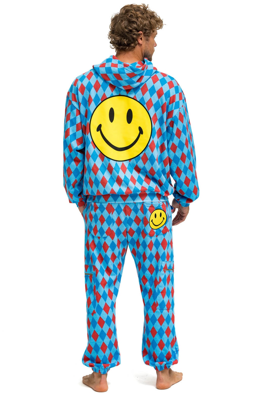 DIAMOND REPEAT SMILEY 2 EMBROIDERY SWEATPANTS - SKY - Image 8