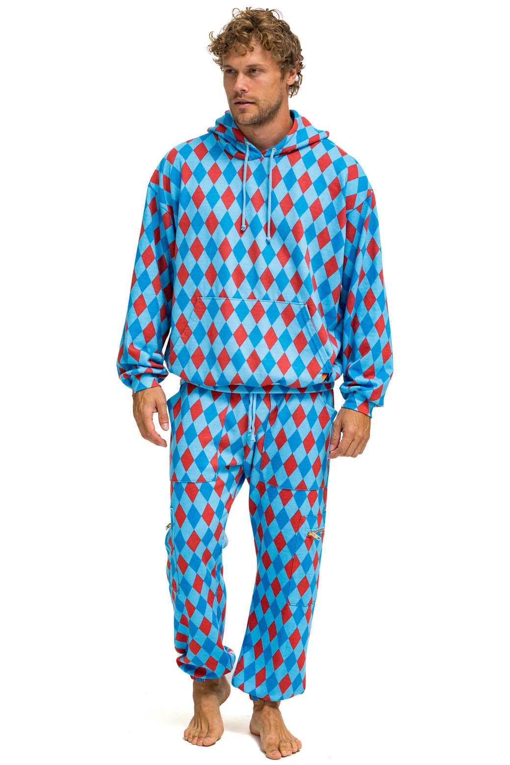 DIAMOND REPEAT SMILEY 2 EMBROIDERY SWEATPANTS - SKY - Image 9